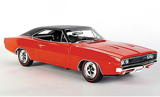 Dodge Charger 1968 1/18 Ertl rojo/matenegro coche miniatura