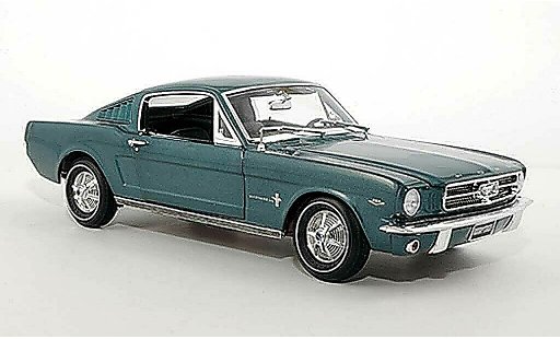 Ford Mustang Fastback 1/18 Ertl 2+2 azul coche miniatura