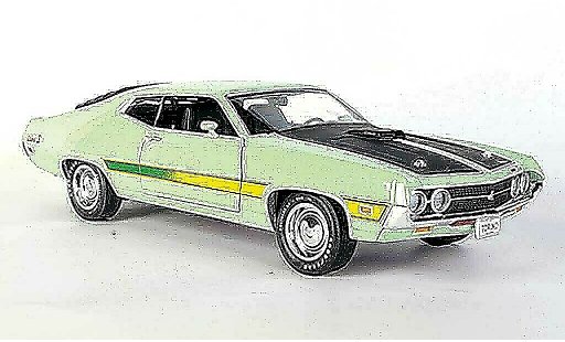 Ford Gran Torino Cobra 1/18 Ertl verde/matenegro 1971 coche miniatura