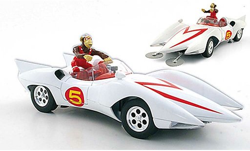 Mach 5 Speed Racer Base 1/18 Ertl blanco coche miniatura