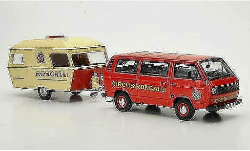 Volkswagen T3 A 1/43 Premium ClassiXXs Bus con Wohnanhanger Circus Roncalli coche miniatura