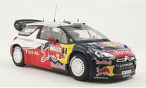 DS Automobiles DS3 WRC 2011 1/18 Norev No.1 Red Bull / Total S.Loeb / D.Elena Wales Rally GB coche miniatura