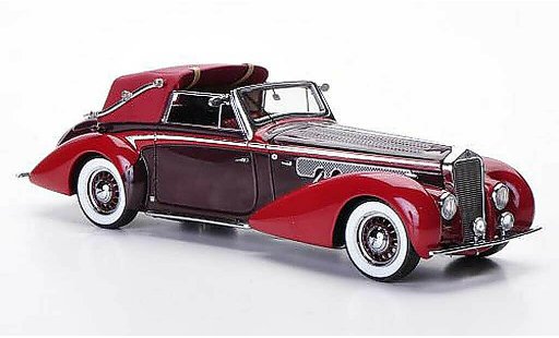 Delage D8-120 Cabriolet 1/43 Minichamps Descapotable rojo/rojo 1939 coche miniatura
