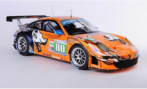 Porsche 911 GT3 RSR 1/18 Spark 2011 No.80 Flying Lizard Motorsport J.Bergmeister / P.Long / L.Luhr 24h Le Mans coche miniatura
