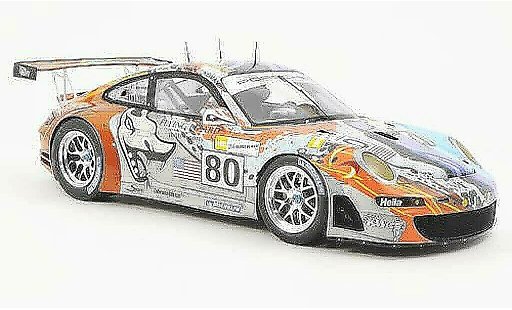 Porsche 911 GT3 RSR 1/18 Spark 2007 No.80 Team Flying Lizard Motorsport 24h Le Mans S.Neiman/J.Van Overbeek/J.Bergmeister Hauben coche miniatura
