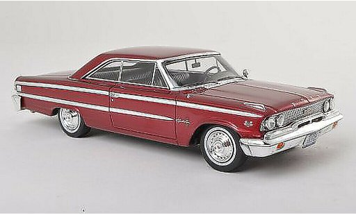 Ford Galaxy 500 1/43 Spark negro-rojo 1963 coche miniatura