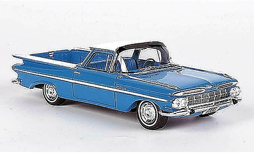 Chevrolet El Camino SS 1/43 Spark azul/blanco 1959 coche miniatura