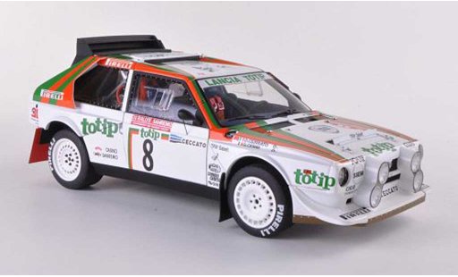 Lancia Delta S4 1/18 Autoart No.8 Rally Sanremo 1986 Cerrato/Cerri coche miniatura