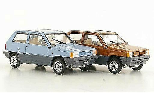 Fiat Panda Coffret 1/43 Brumm 2er-Set: 30 azul y 45 marron 1980 coche miniatura
