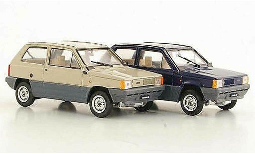 Fiat Panda Coffret 1/43 Brumm 2er-Set: 30 azul y 45 beige 1980 coche miniatura