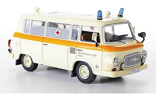 Barkas B1000 secours 1/43 IST Models Krankentransport Deutsches rotes Kreuz der DDR 1963 coche miniatura
