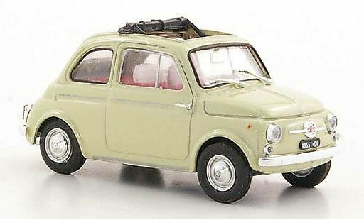 Fiat 500 D 1/43 Brumm beige geoffnetes techo plegable 1960 coche miniatura