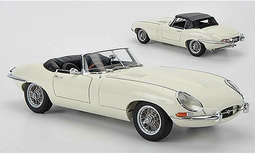 Jaguar E-Type Roadster 1/18 Autoart Series I 3.8 beige coche miniatura