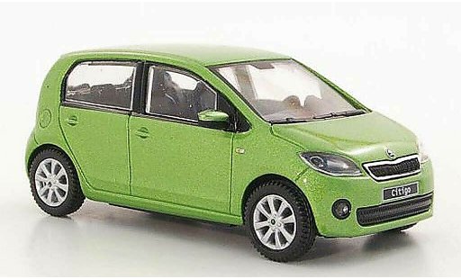 Skoda Citigo 5 portes 1/43 Abrex verde 5- 2012 coche miniatura