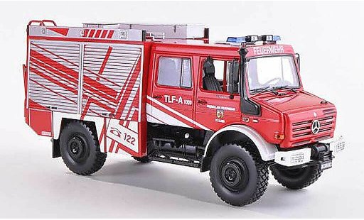 Mercedes Unimog U300-U5023 1/43 Norev U5000 TLF-A 1000 Freiwillige Bomberos St. Ilgen 2005 coche miniatura
