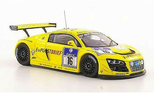 Audi R8 lms 1/43 Spark No.16 Postbrief Abt / Ekstrom / Scheider / Werner ADAC 24h Nurburgring 2011 coche miniatura