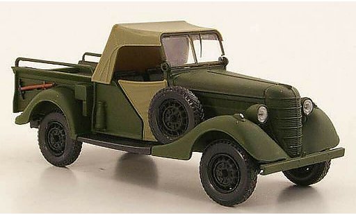 Gaz 61-417 Ferm&Atilde;&copy; 1/43 Nash Avtoprom verde mate cerradoes capota coche miniatura