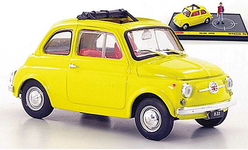 Fiat 500 Classique 1/43 Brumm amarillo Lupin ''Wante- Lupin the 3rd'' coche miniatura