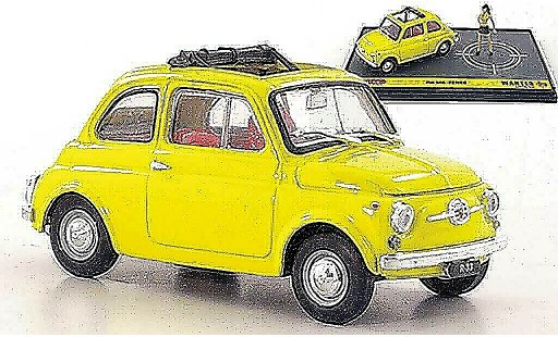 Fiat 500 Classique 1/43 Brumm amarillo Fujiko ''Wante- Lupin the 3rd'' coche miniatura