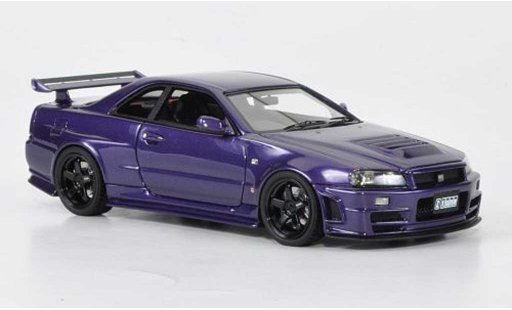 Nissan Skyline R34 1/43 HPI GT-R Nismo Z-Tune lila coche miniatura