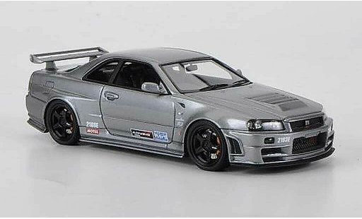Nissan Skyline R34 1/43 HPI GT-R gris Omori Factory C RHD coche miniatura