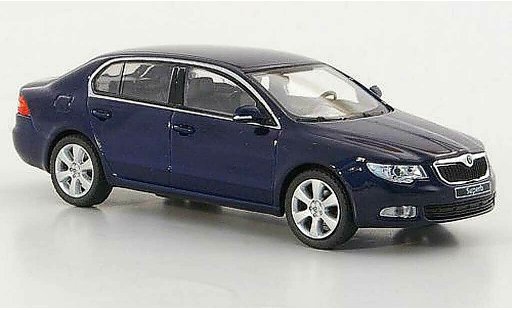 Skoda Superb 2009 1/43 Abrex II azul coche miniatura