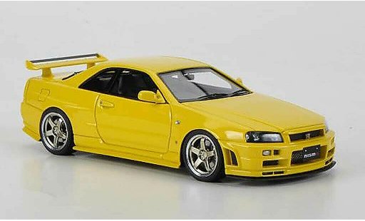 Nissan Skyline R34 1/43 HPI GT-R S-tune amarillo RHD coche miniatura