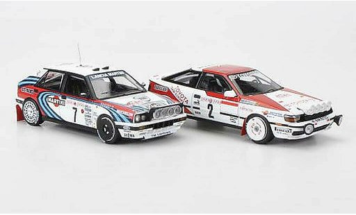 Toyota Celica GT Four 1/43 HPI 1990 Lancia + 2er-Set: Delta HF 16V No.7 y No.2 D.Auriol / C.Sainz Rally Monte Carlo coche miniatura