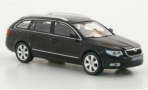 Skoda Superb 2009 1/43 Abrex Combi negro coche miniatura