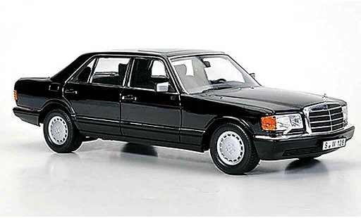 Mercedes 560 Base 1/18 Norev (W126) negro 1985 coche miniatura