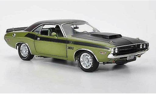Dodge Challenger 1970 1/18 Highway 61 T/A verde/mate negro/Krododillederoptik coche miniatura