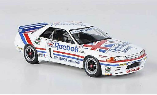 Nissan Skyline R32 1/43 HPI GT-R No.1 Reebok M.Hasemi / A.Olofsson JTC West Japan 1990 coche miniatura