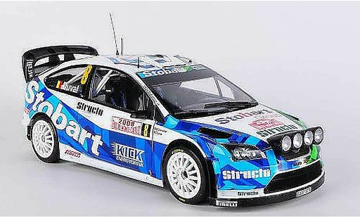 Ford Focus RS WRC 1/18 Sun Star No.8 F.Duval / E.Chevaillier Rally Monte Carlo 2008 coche miniatura