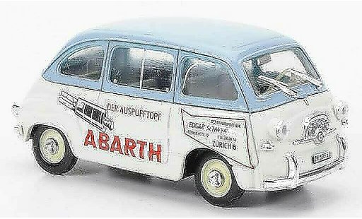 Fiat 600 Multipla 1/43 Brumm D Abarth azul/blanco Der Auspufftopf 1960 coche miniatura