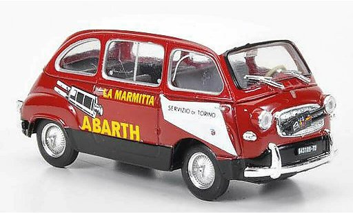 Fiat 600 Multipla 1/43 Brumm D Abarth rojo/blanco La Marmitta 1960 coche miniatura