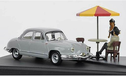 Panhard Dyna Z 1954 1/43 Hachette gris Mini Diorama avec Figuren coche miniatura