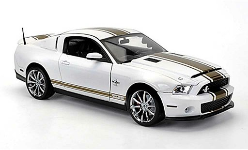 Shelby GT 500 2012 1/18 Shelby Collectibles Super Snake blanco avec goldenen bandes coche miniatura