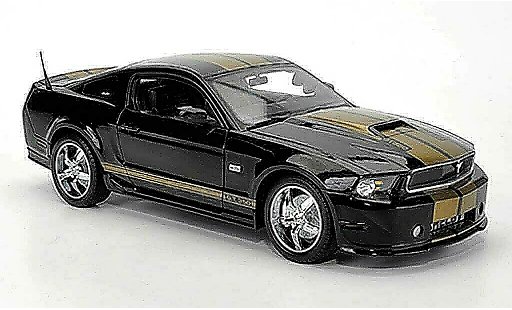 Shelby GT 350 2012 1/18 Shelby Collectibles negro avec goldenen bandes coche miniatura
