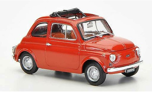Fiat 500 R 1/43 Brumm rojomarron ge?ffnetes techo plegable 1972 coche miniatura