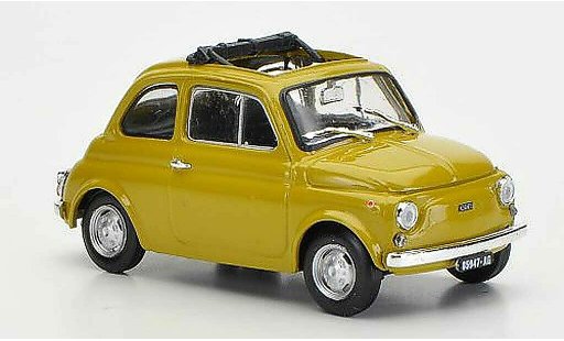 Fiat 500 R 1/43 Brumm senf ge?ffnetes techo plegable 1972 coche miniatura