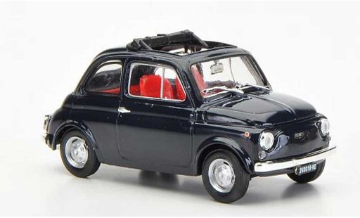 Fiat 500 R 1/43 Brumm azul ge?ffnetes techo plegable 1972 coche miniatura