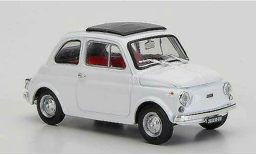 Fiat 500 R 1/43 Brumm blanco cerradoes techo plegable 1972 coche miniatura