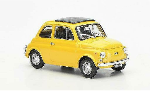 Fiat 500 R 1/43 Brumm amarillobeige cerradoes techo plegable 1972 coche miniatura