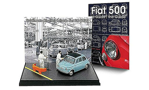 Fiat 500 Nuova 1/43 Brumm Mini-Diorama unBuch: azul 1959 ave2 Figuren + ''- la Guida / the Guide'' coche miniatura