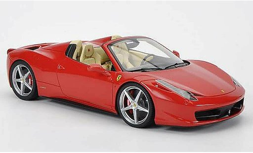 Ferrari 458 Italia Spider 1/18 MR Collection rojo Interieurfarbe: beige coche miniatura
