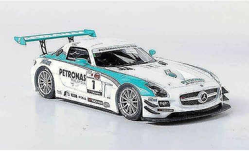 Mercedes SLS GT3 1/43 Ebbro AMG No.1 Petronas Syntium N.Taniguchi / F.Hairuman / D.Ang / M.Yanagida Super Taikyu 2012 coche miniatura