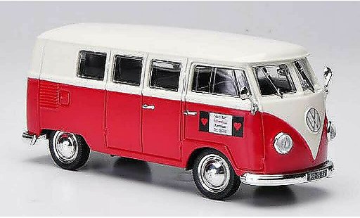 Volkswagen T1 A 1/43 Norev Familiar Van't Hart - Autoverhuur rojo/blanco 1955 coche miniatura