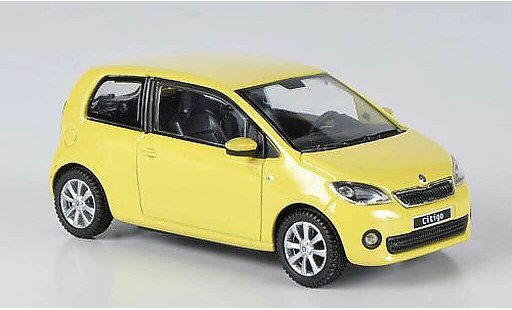 Skoda Citigo 3 portes 1/43 Abrex amarillo 3- 2012 coche miniatura