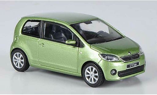 Skoda Citigo 3 portes 1/43 Abrex verde 3- 2012 coche miniatura