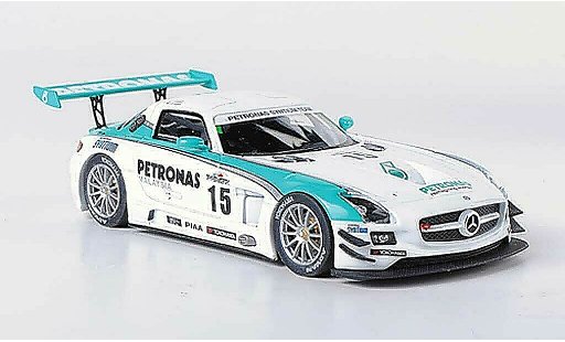 Mercedes SLS GT3 1/43 Ebbro AMG No.15 Petronas Syntium T.Kataoka / F.Hairuman / B.Schneider 12h Merdeka 2011 coche miniatura